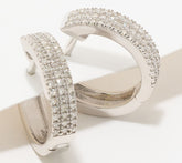 Affinity Diamond Sterling Silver Huggie 0.25 cttw Hoops Earrings